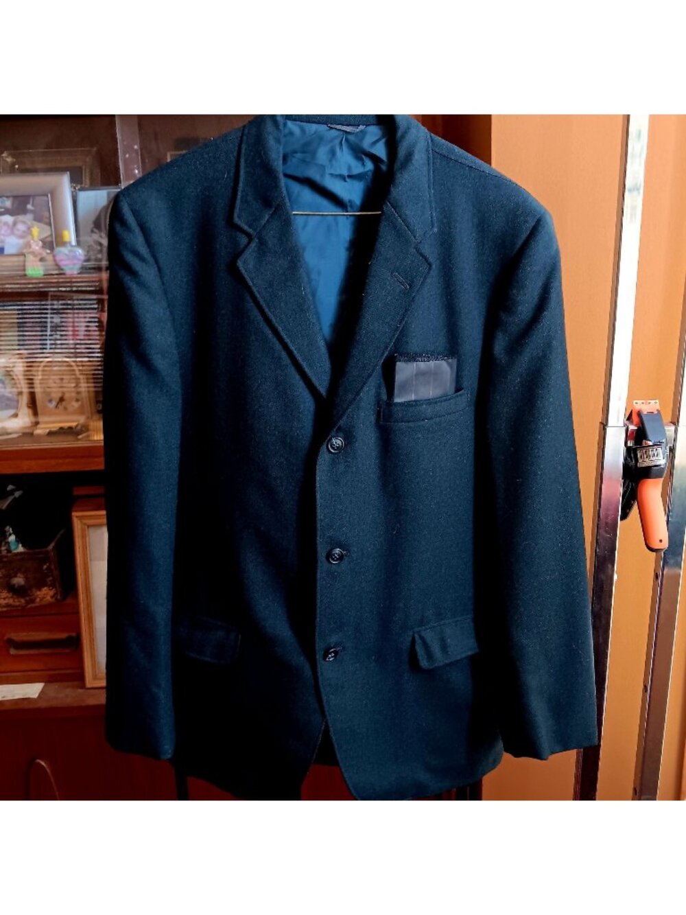 True Vintage Navy Wool Blazer Suit Sport Coat Trousers/Pants 33x31 1960's Union